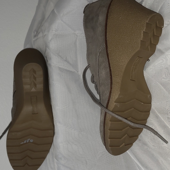 LEATHER SUEDE tan ankel Wedge boots, NWOT - Picture 4 of 4